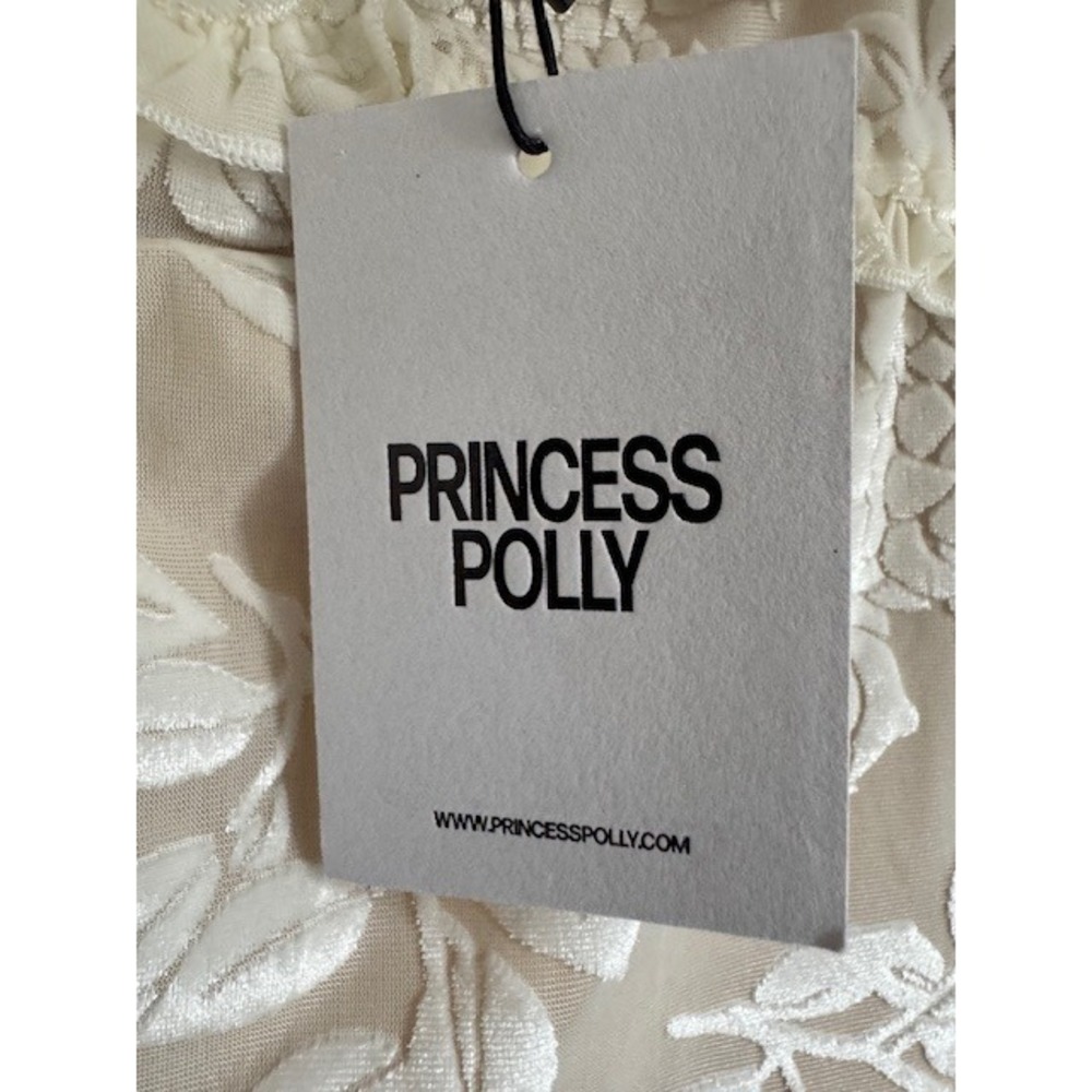 NWT Princess Polly Allise Frill Top Cream Lace Floral Ruffle Camisole Women US 6 - Picture 6 of 9